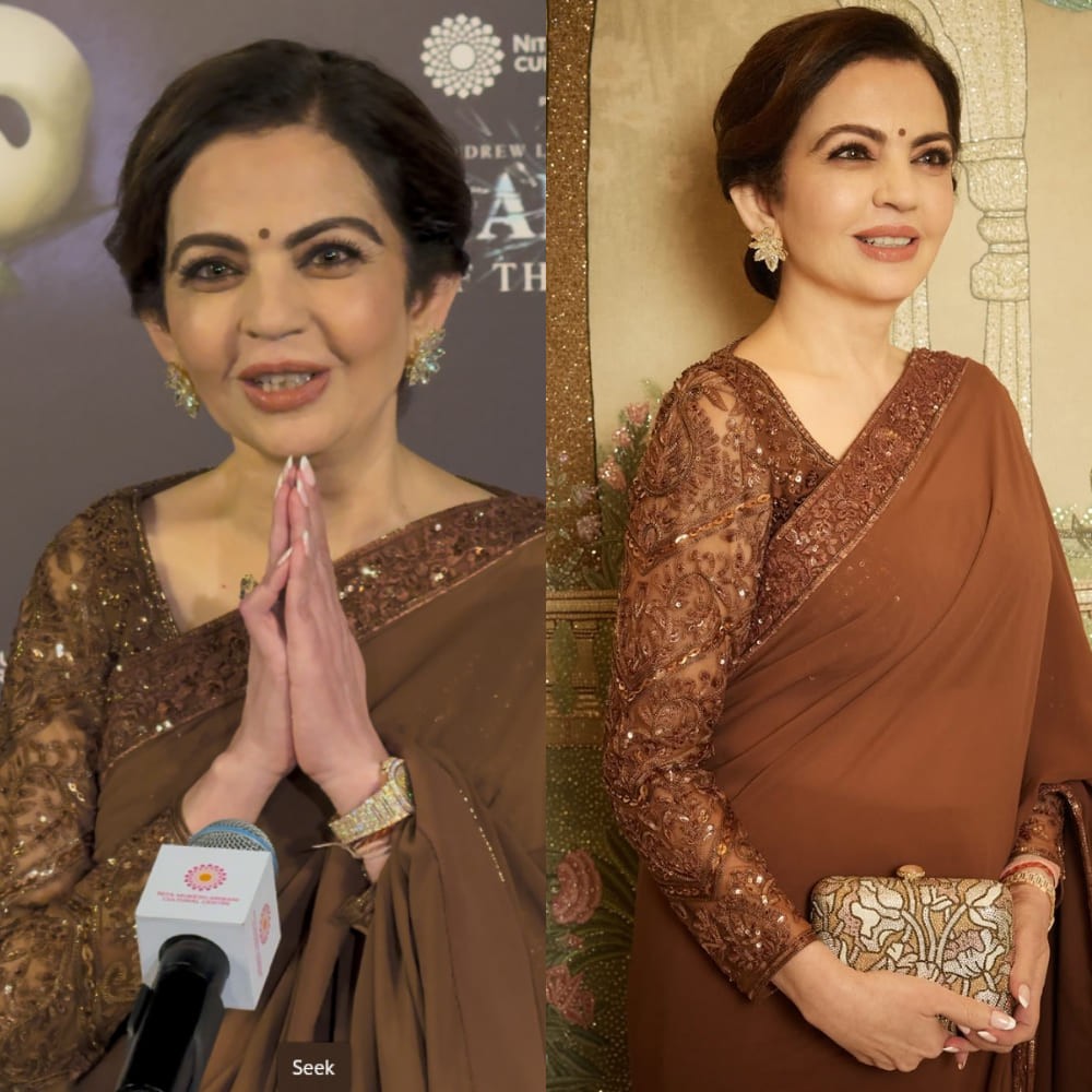 Nita Ambani pairs Patek Philippe diamond-studded watch worth ₹3.72 crore with Manish Ma...