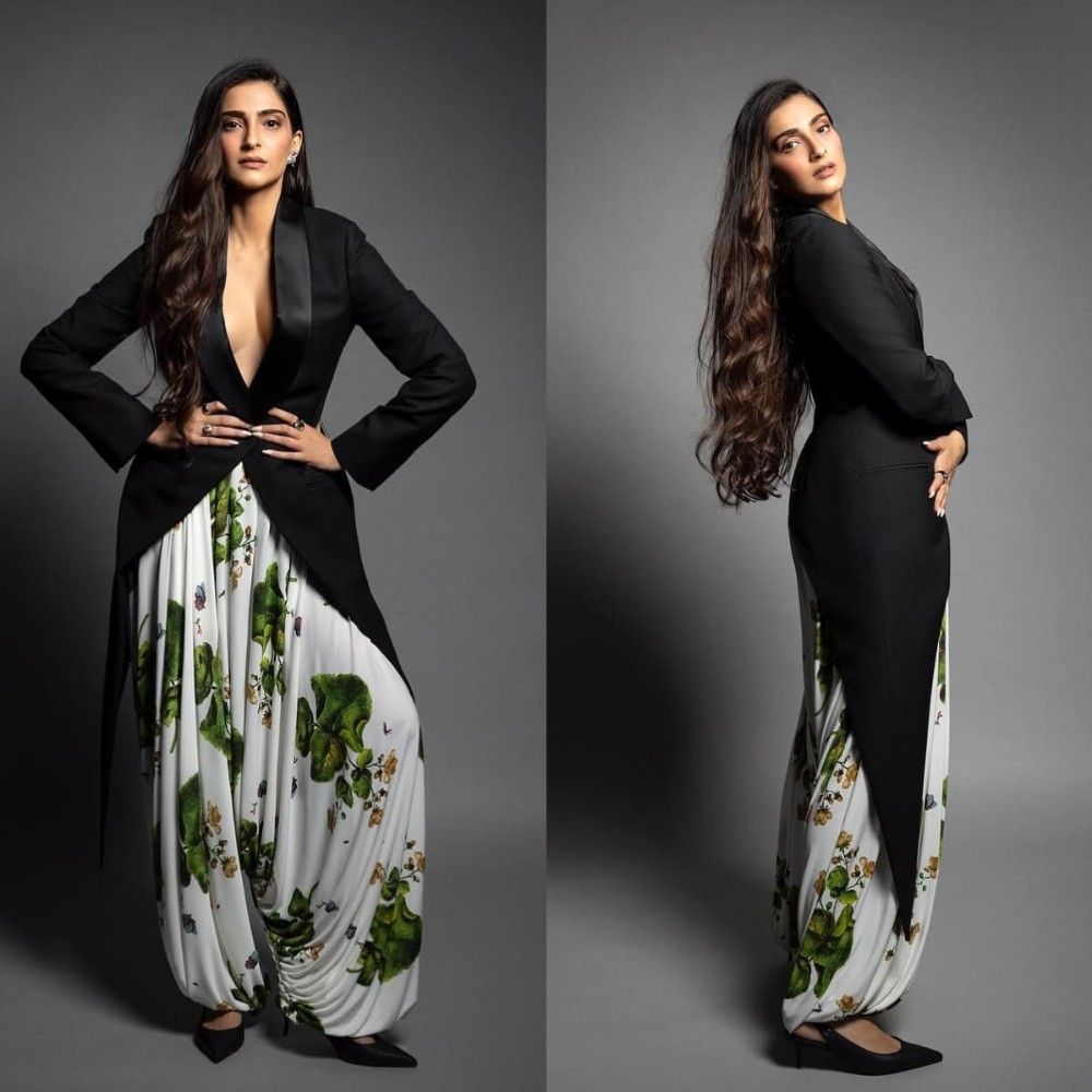 Sonam Kapoor serves a powerful look in Loewe tail blazer worth Rs 1.94 lakh for Nadaani...