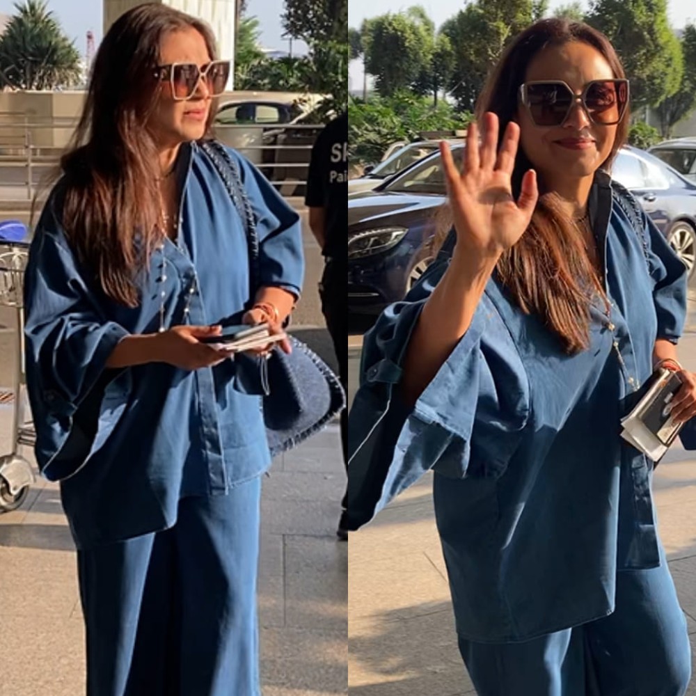 Rani Mukerji confirms blue is the color of the season as she dons all-denim co-ord set ...
