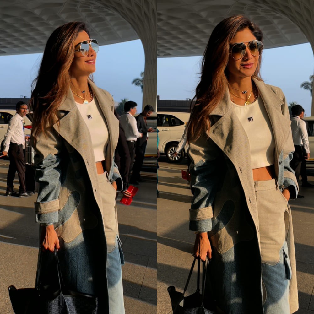 Shilpa Shetty is total Gen-Z mom in Rs 46.6k matching airport fit, with personalized Go...