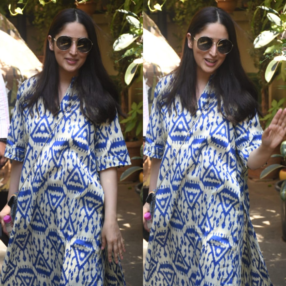 Yami Gautam enjoys a salon day in a blue cotton kurta and pant set worth ₹2,799—budget-friendly and elegant for everyday style Yami Gautam enjoys a salon day in a blue cotton kurta and pant set worth ₹2,799—budget-friendly and elegant for everyday style