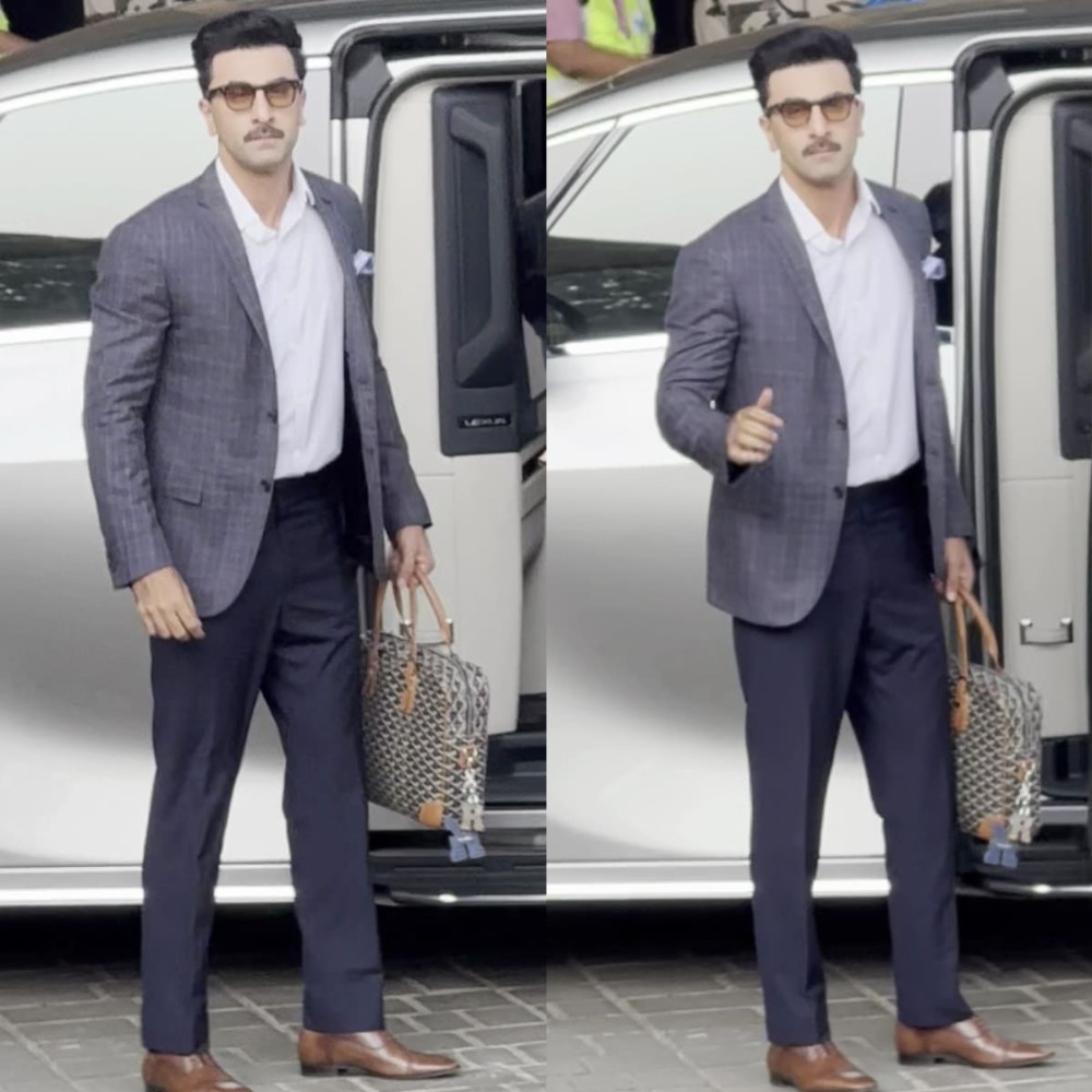 Ranbir Kapoor serves polished look in three-piece ensemble elevated with Goyard Briefca...