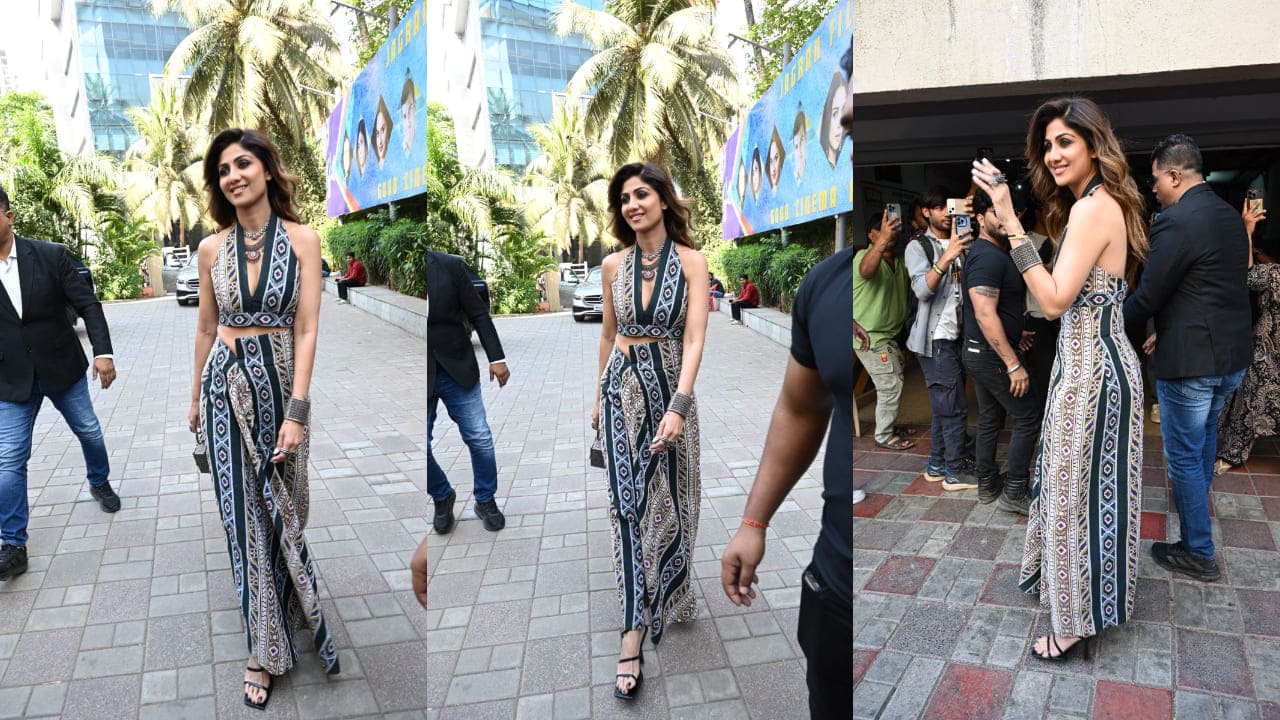 Shilpa Shetty adds a striking edge to her Rs 11,500 co-ord set with oxidized jewelry and smoky eyes