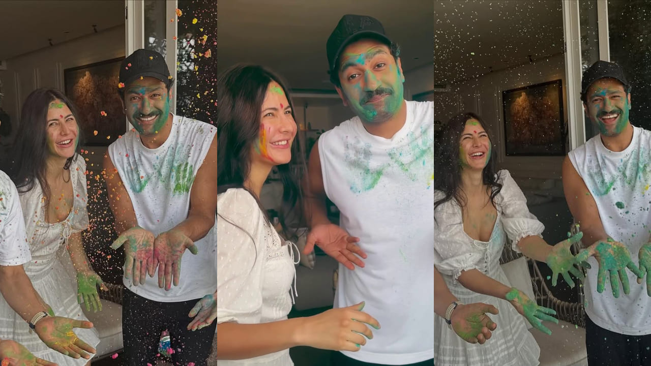 Katrina Kaif looks angelic as she celebrates Holi in Rs 28k white dress with Vicky Kaushal and family. PS: Katrina Kaif IG, Vicky Kaushal IG 