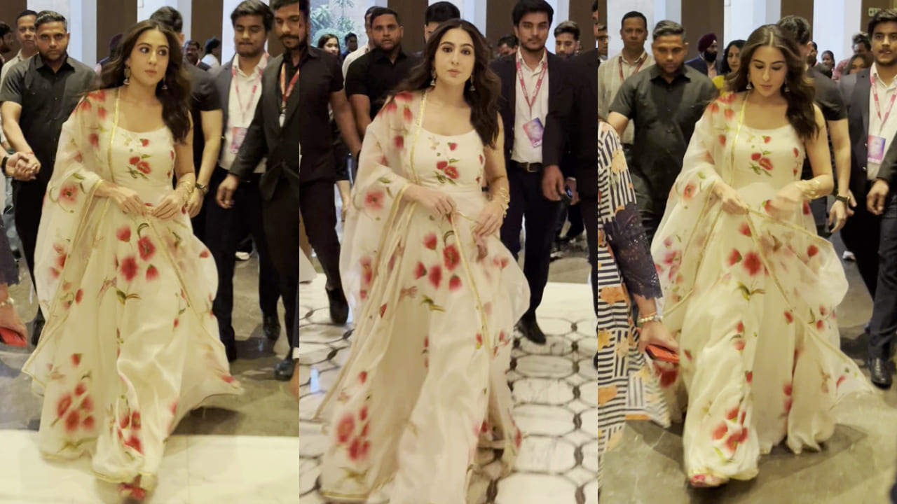 Sara Ali Khan’s Rs 45,500 hand-painted kurta set brings Nawabi princess vibes with a poetic charm perfect for spring . PC: APH Images
