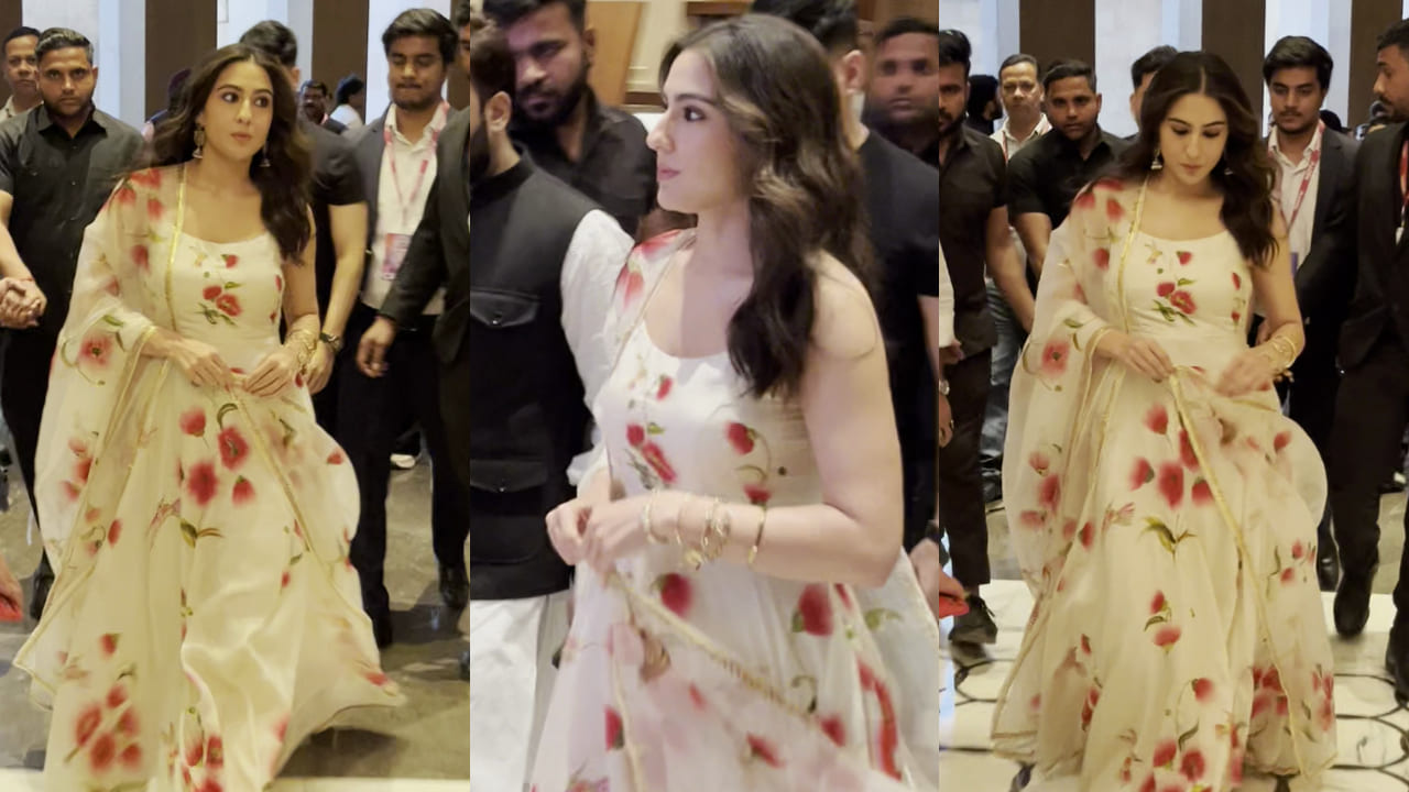 Sara Ali Khan’s Rs 45,500 hand-painted kurta set brings Nawabi princess vibes with a poetic charm perfect for spring . PC: APH Images