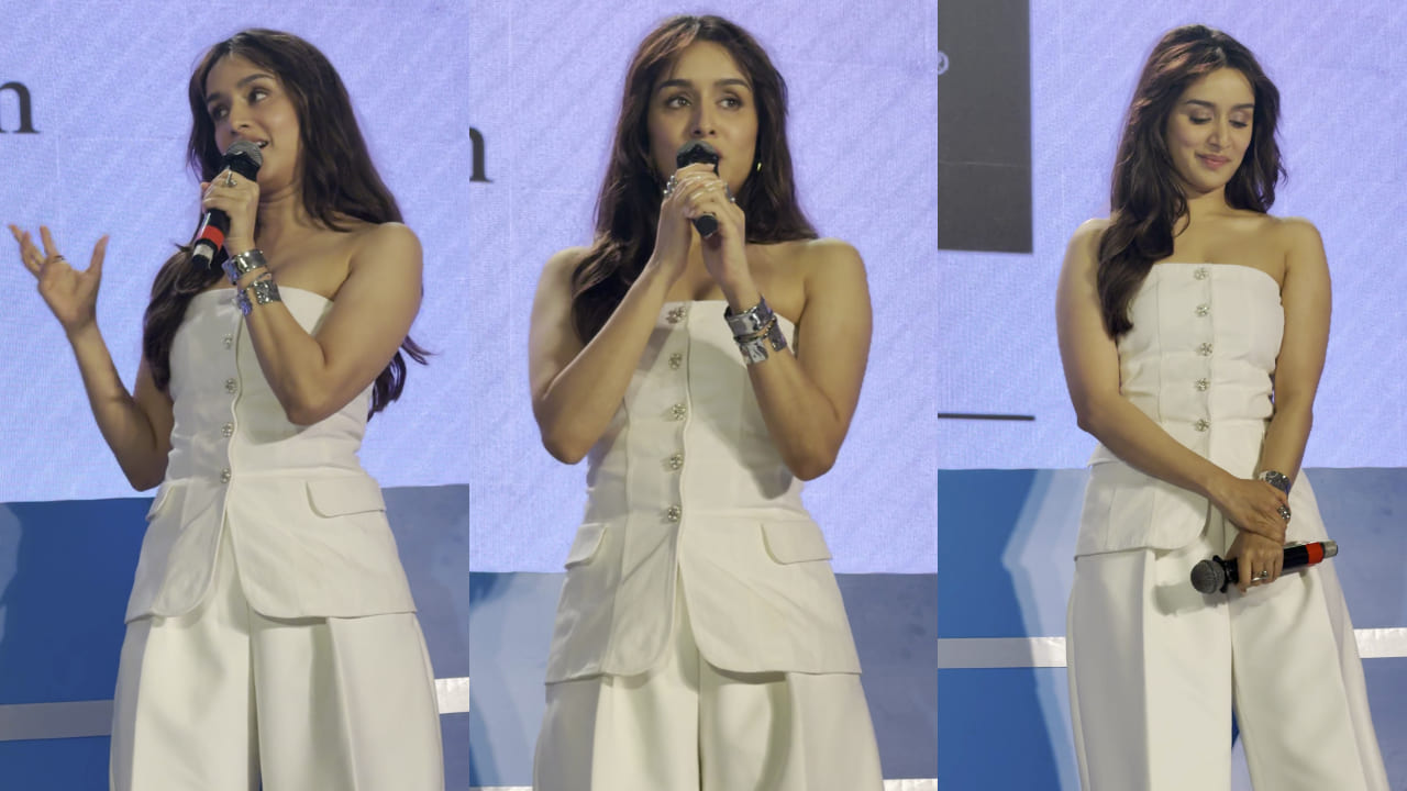 Shraddha Kapoor’s Rs 28,500 bustier and flared pants ensemble is straight out of ‘Suits’. PC: Bablu