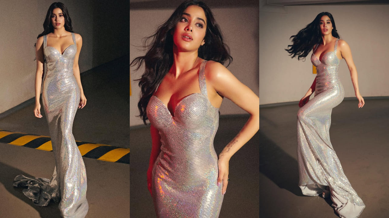 Janhvi Kapoor is obsessed with shimmery gowns for all the right reasons, 3 times she served glittery glam in silver silhouettes. PC: Vaishnav Praveen, Janhvi Kapoor IG 