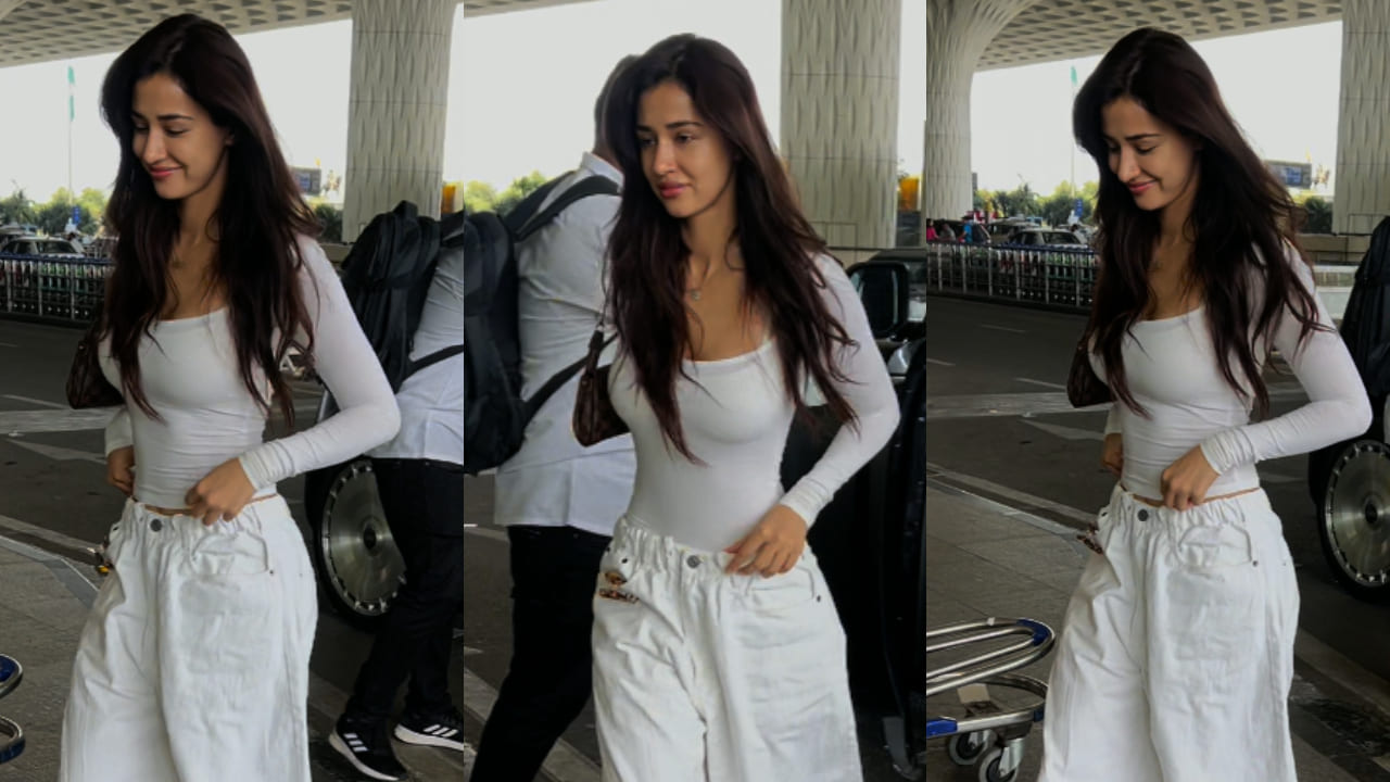 Disha Patani rocks her 'travel in style' approach with no makeup look and all-white outfit