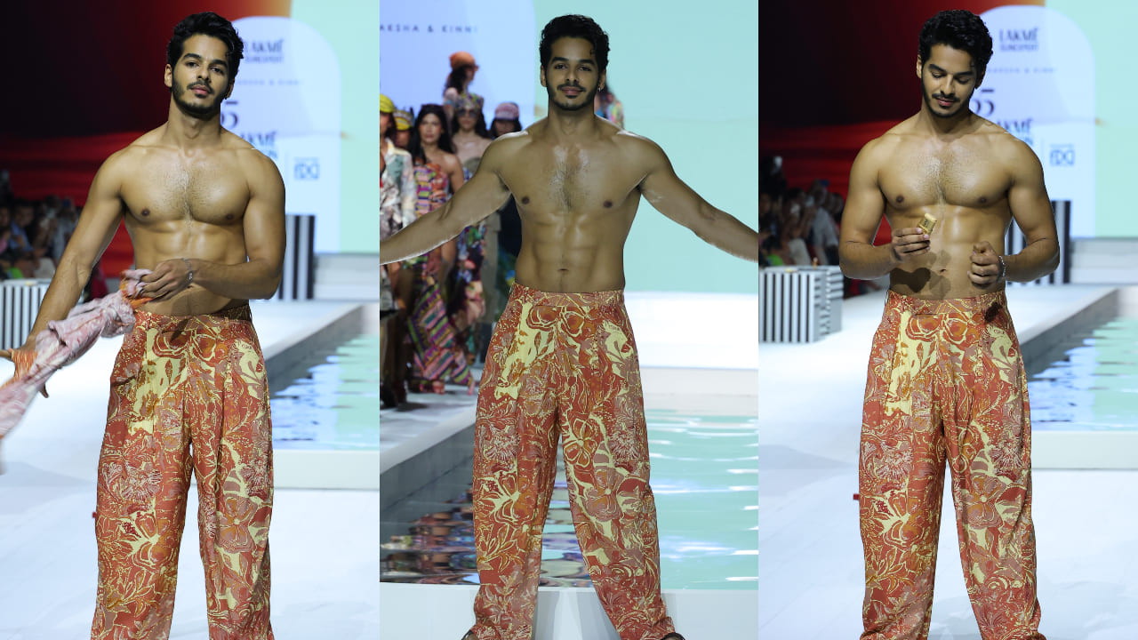 Ishaan Khatter removing his shirt on LFW ramp was not on our 2025 bingo cards. PC: Viral Bhayani