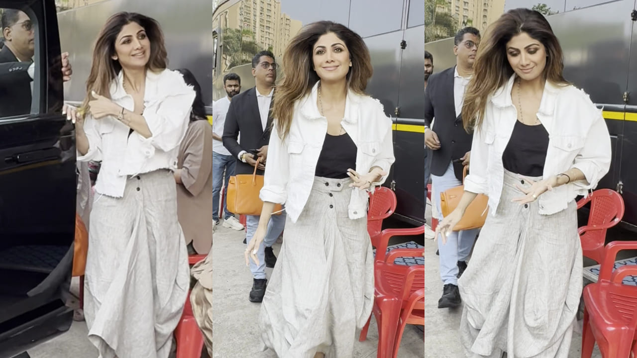 Shilpa Shetty’s unconventional off-duty fit features quirky skirt that might just be the coolest Gen Z staple . PC: APH Images