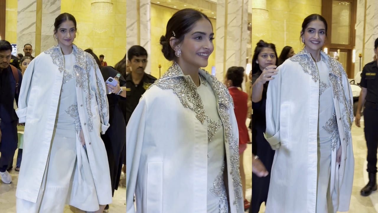 Sonam Kapoor exudes ‘Her Highness’ vibes in crystal-encrusted jacket worth Rs 5,53,000 at LFW 2025. PC: Pinkvilla