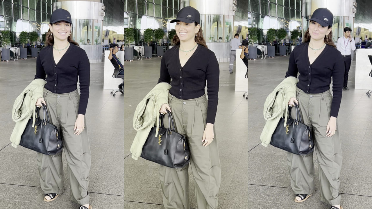Tamannaah Bhatia's new airport look has more than three luxury brands; find out price of her OOTD. PC: Bablu