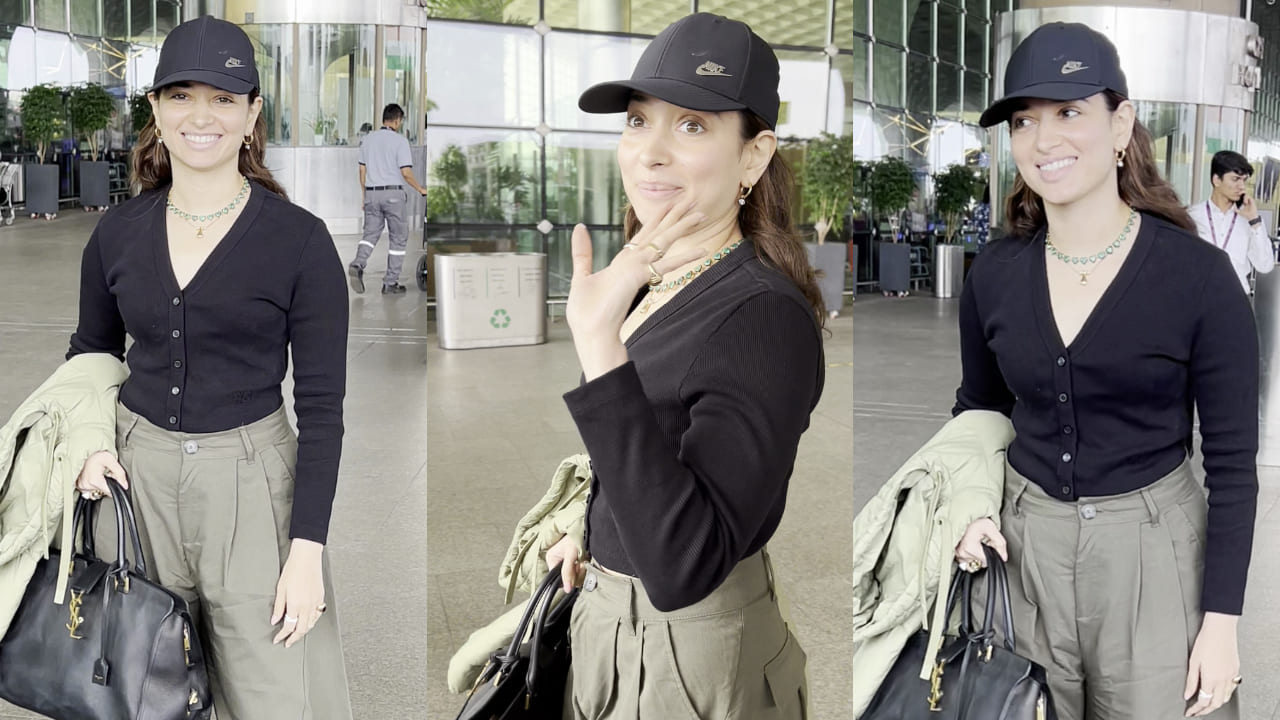 Tamannaah Bhatia's new airport look has more than three luxury brands; find out price of her OOTD. PC: Bablu