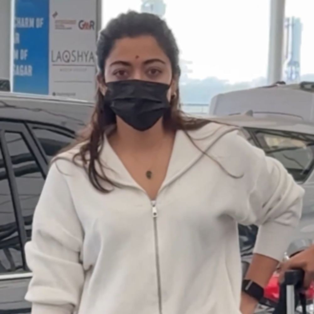 Watch: Rashmika Mandanna proves comfy sweatshirts are best for hustle as she gets spotted at the airport