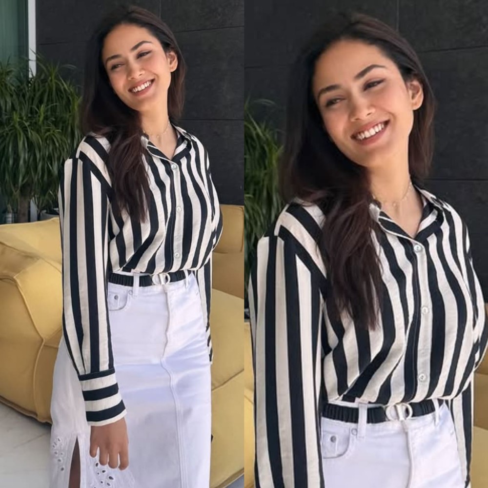 Mira Kapoor looks radiant in Rs 28,000 denim skirt and striped shirt as she enjoys long...