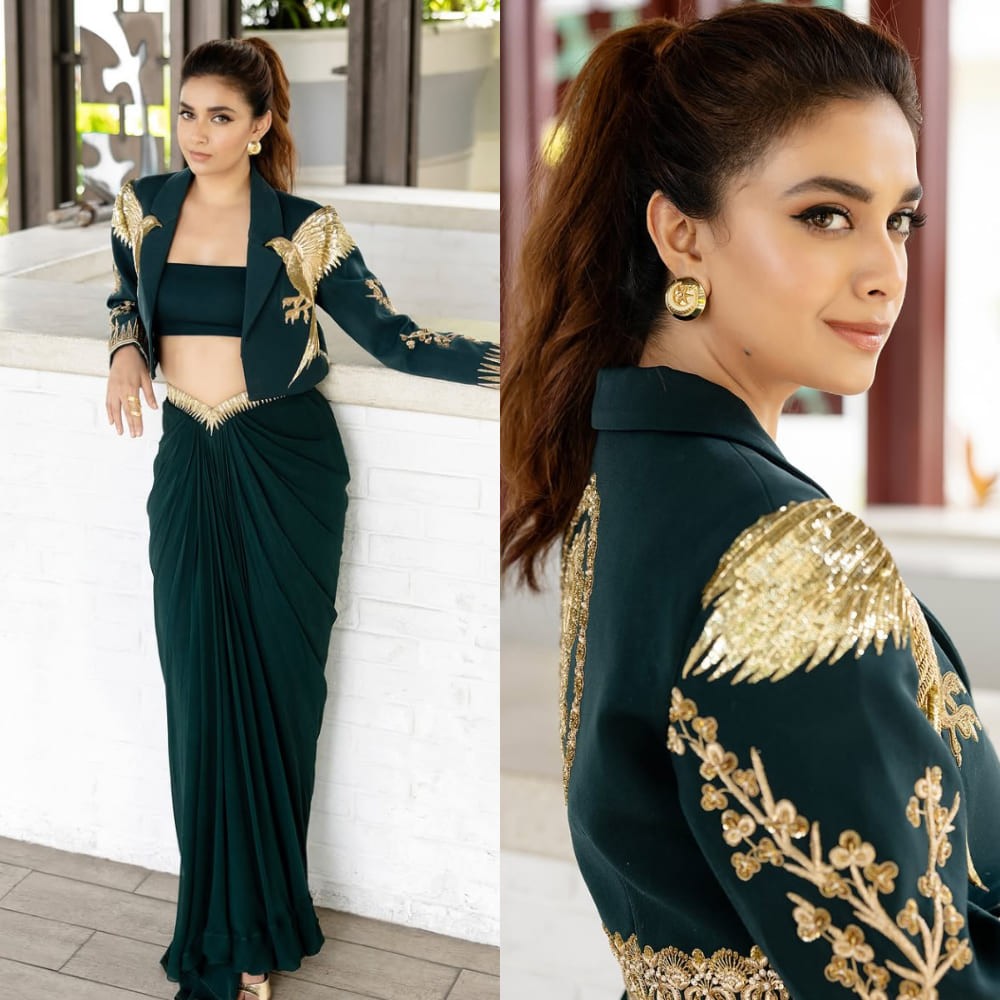 Keerthy Suresh’s Rs 90k House of Masaba set blends heritage embroidery with a modern si...