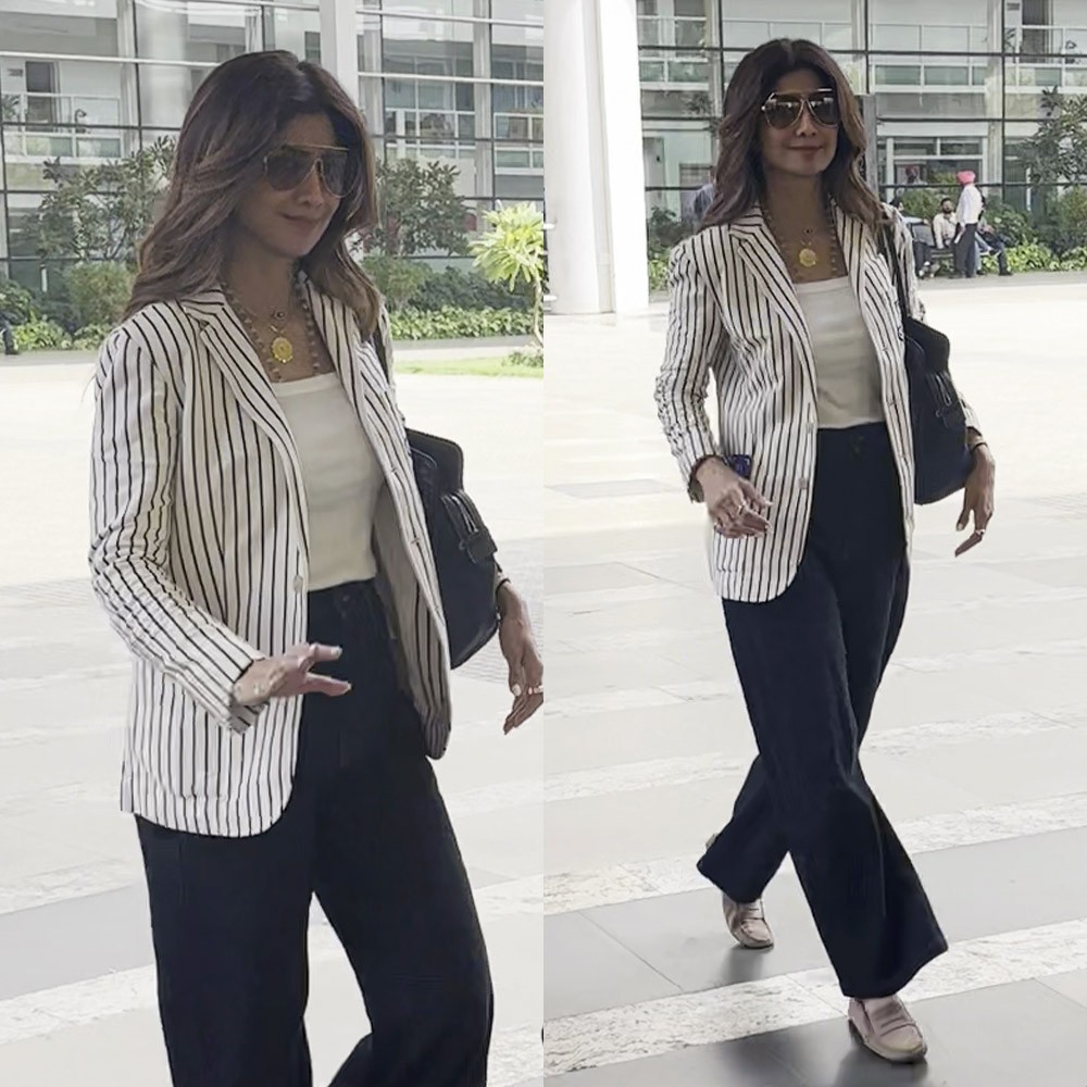Shilpa Shetty’s Rs 28,000 Ralph Lauren blazer adds elegance to her CEO-core airport loo...