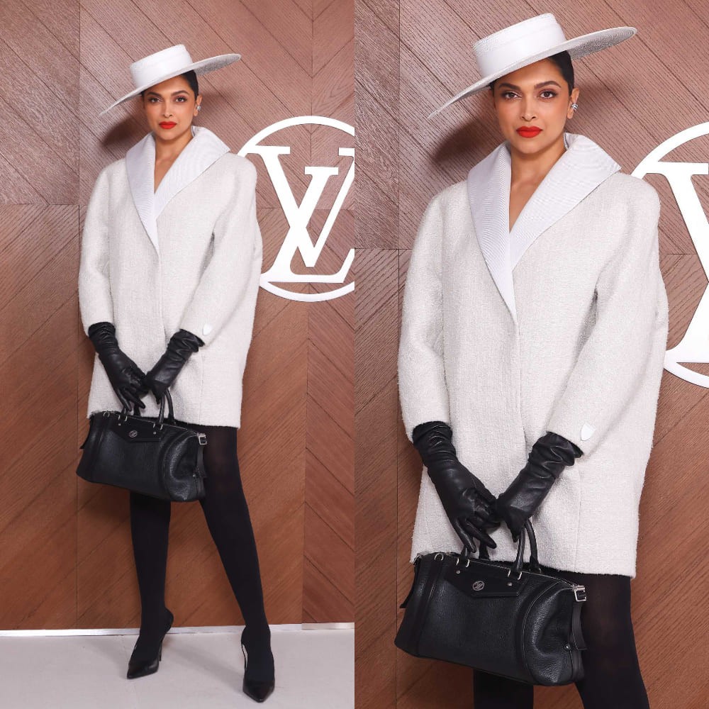 Deepika Padukone shines at Paris Fashion Week in Louis Vuitton Cruise 2025 oversized dr...