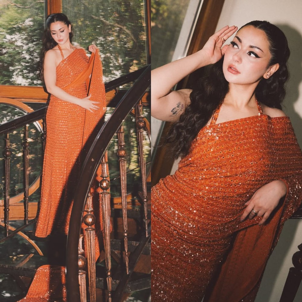 Hania Aamir triggers new trend in halter neck blouse and bedazzled saree worth Rs 3,85,000 by Arpita Mehta