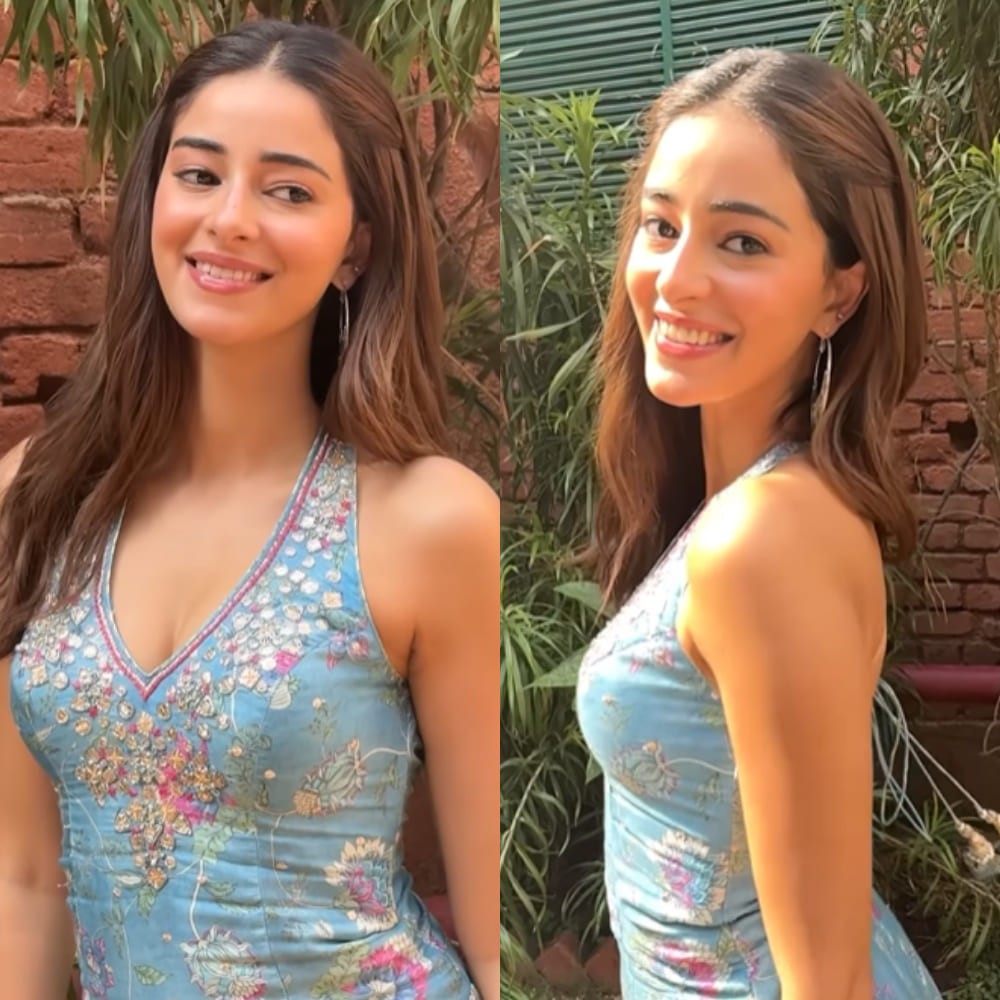 Ananya Panday happily twirls in backless blue kurta and sharara set for Kesari 2 promotions 