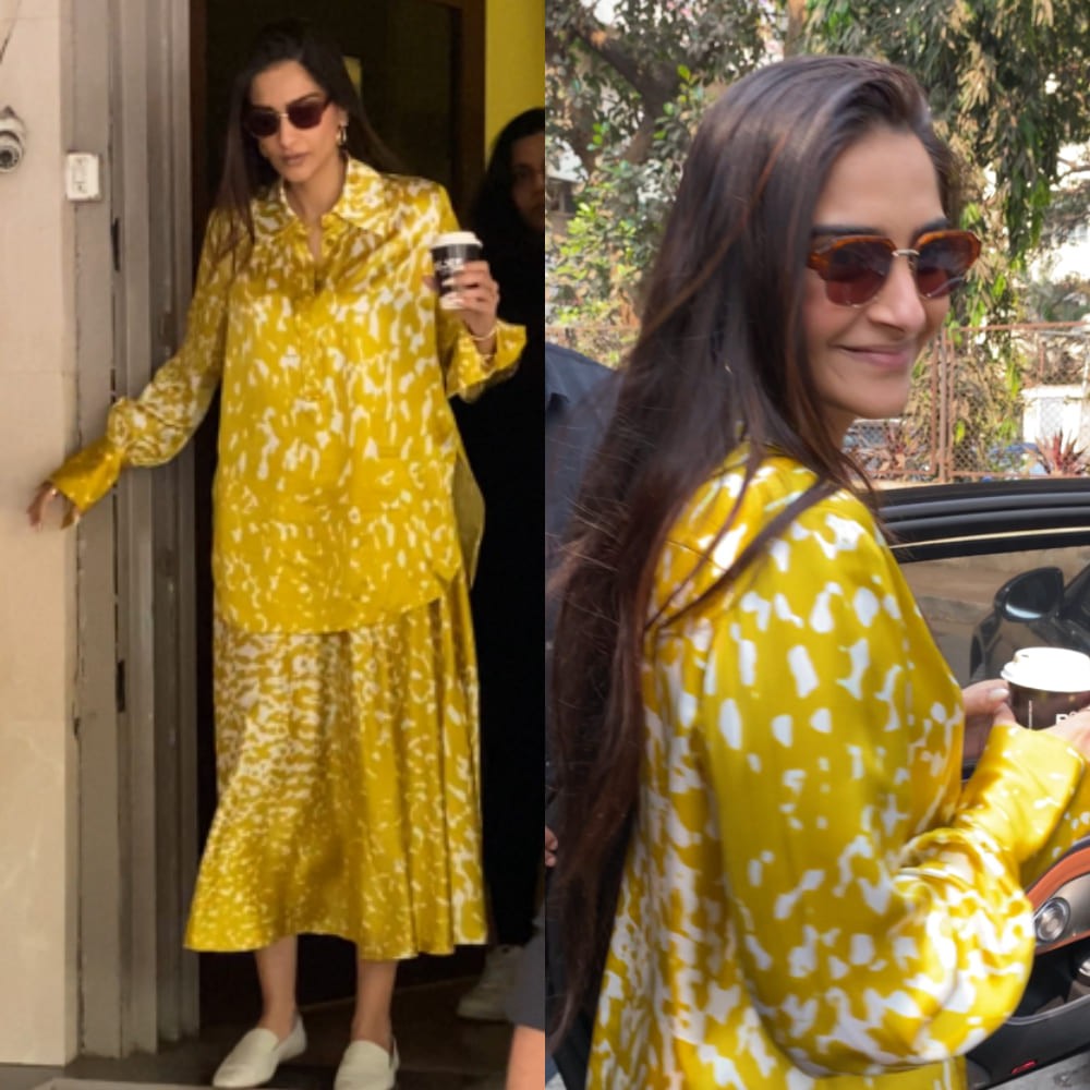 Sonam Kapoor wears worth Rs 1,70,000 yellow Satin outfit on her day out in Mumbai and looks classic in every way