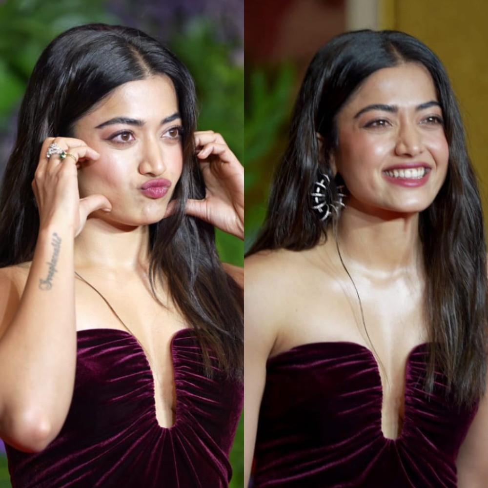 Rashmika Mandanna channels romantic aesthetic in Rs 40,615 burgundy midi dress, sets the vibe to ‘Teri Jhalak Asharfi’ 
