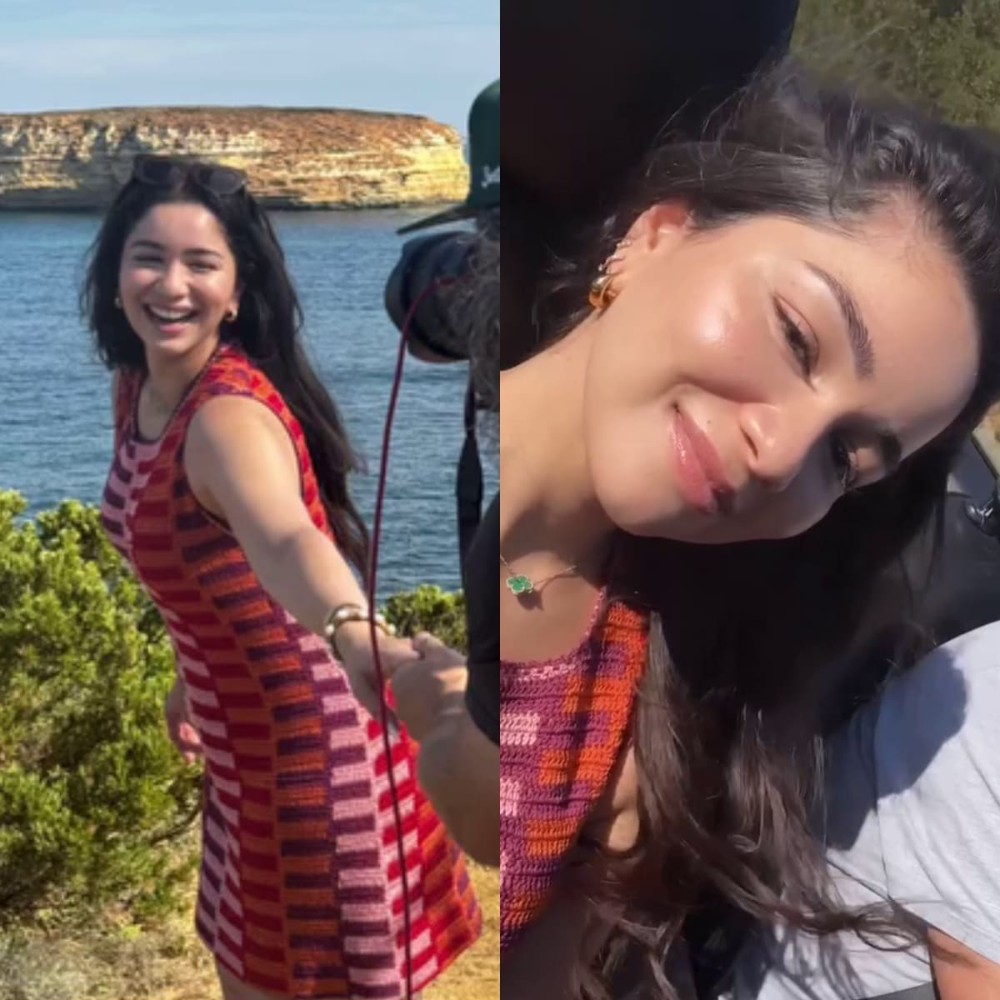 Sara Tendulkar shows how to get perfect glass skin makeup as she stuns in orange and pink mini dress 