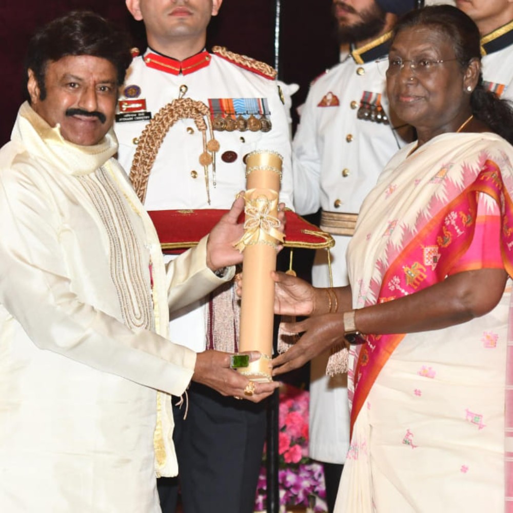 Nandamuri Balakrishna receives Padma Bhushan from President of India for continued contribution to cinema; see PICS