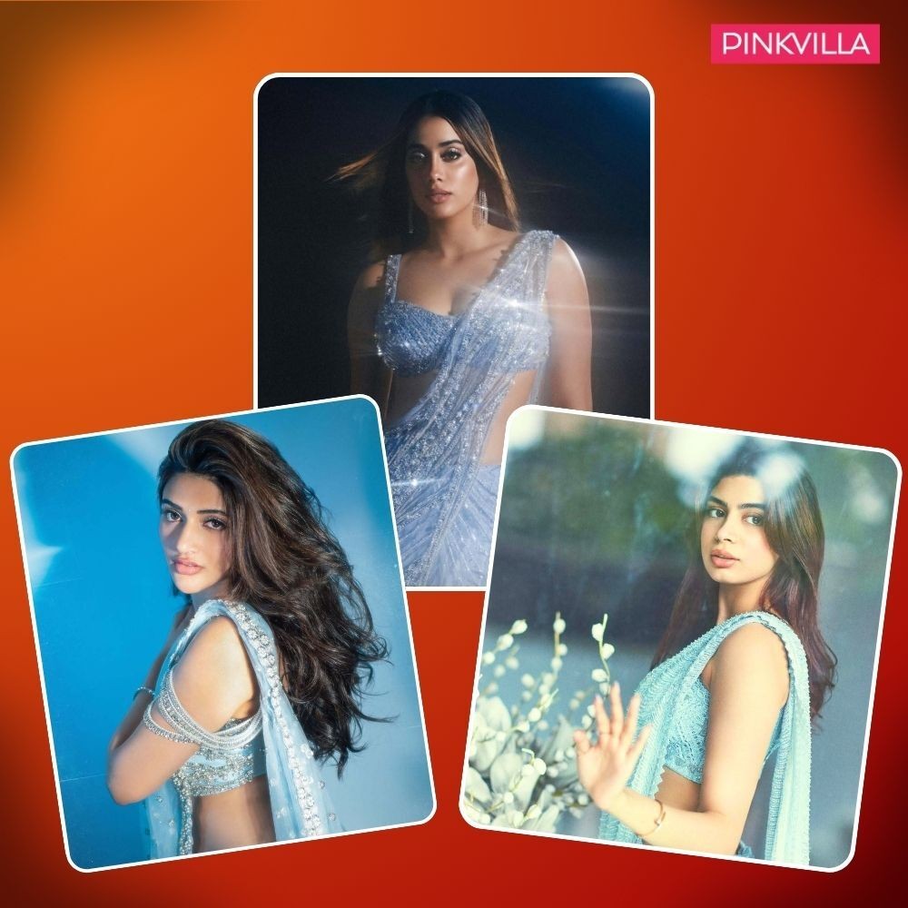 3 B-town actresses who exuded desi Elsa vibes in dreamy ice-blue saree looks: Janhvi Kapoor, Sreeleela, and Khushi Kapoor