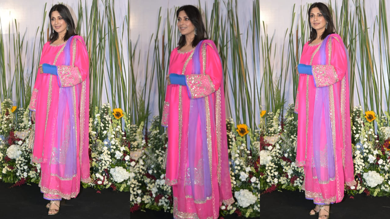 Sonali Bendre walks into Arpita Khan's Eid party looking stunning in traditional pink dress but those Jimmy Choo mules were killer addition