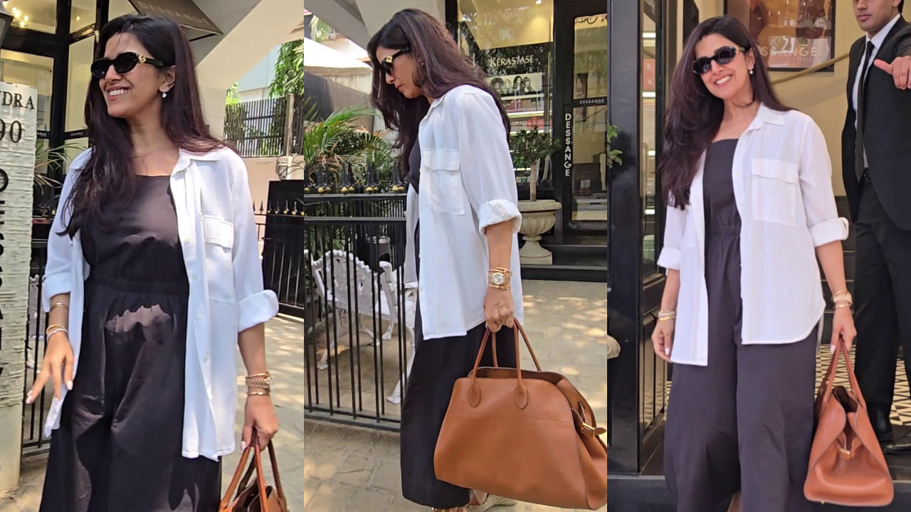 Nimrat Kaur elevates her salon visit look with a luxury handbag worth Rs 4,43,000. PC: Varinder