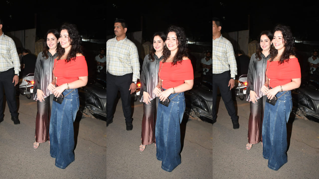 Sara Tendulkar flaunts her pocket-sized black Chanel bag with an off-shoulder red top at a family outing