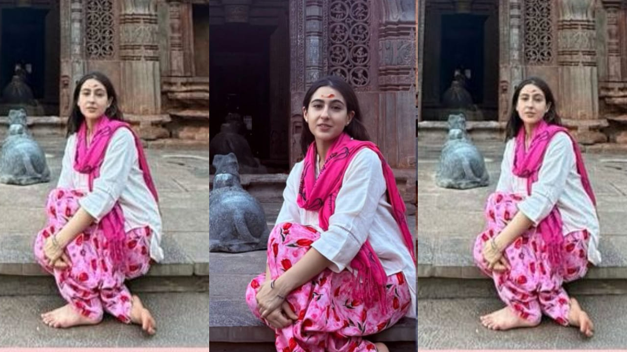 Sara Ali Khan sticks to less is more approach in no-makeup look and short white kurti as she visits Chandramouleshwara Temple