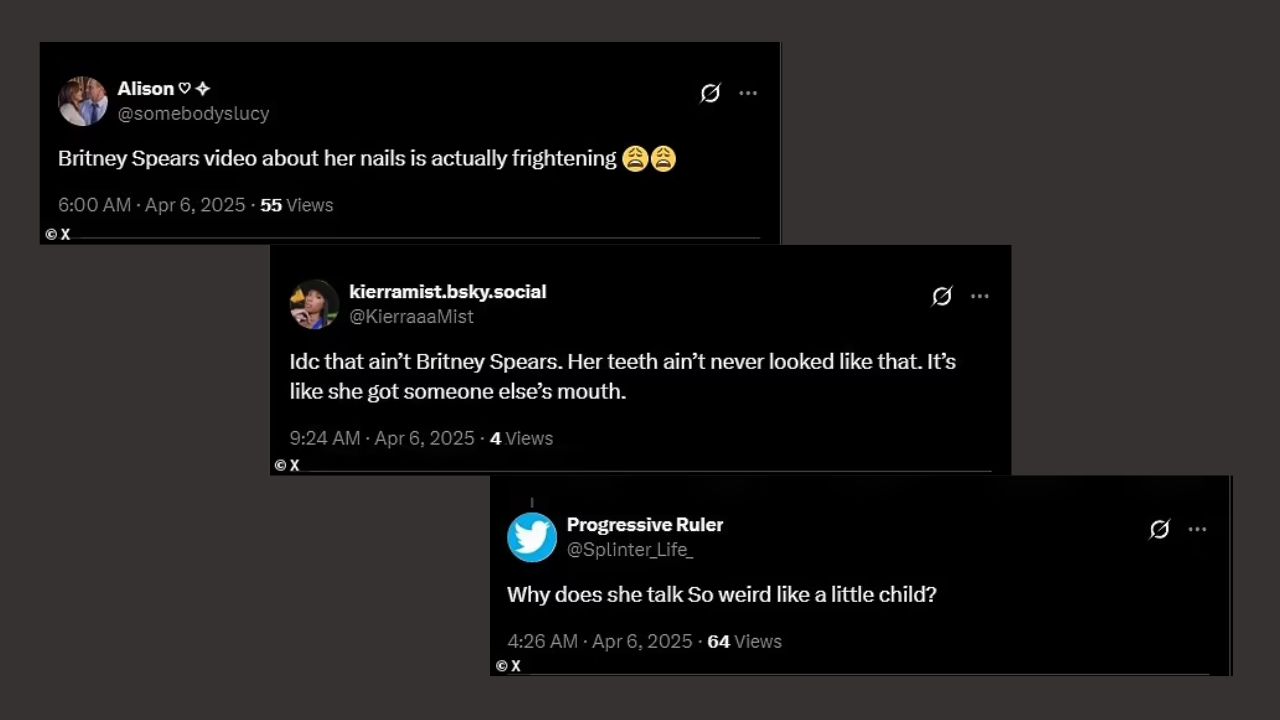 Tweets about Britney Spears' latest post [Images via X]