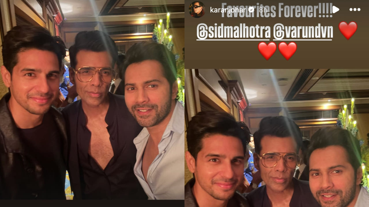 Karan Johar posing with his OG students Sidharth Malhotra, Varun Dhawan makes us manifest their reunion on-screen: PIC