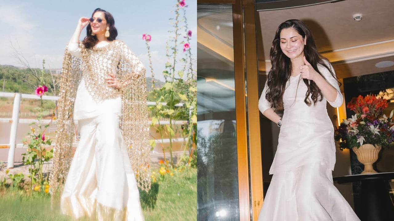 Hania Aamir brings fresh wedding fashion trend, wears mirror jaal veil with white kurta and sharara