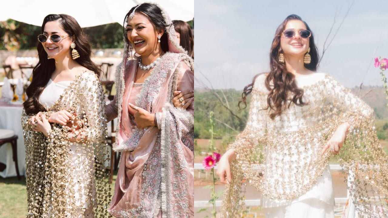 Hania Aamir brings fresh wedding fashion trend, wears mirror jaal veil with white kurta and sharara