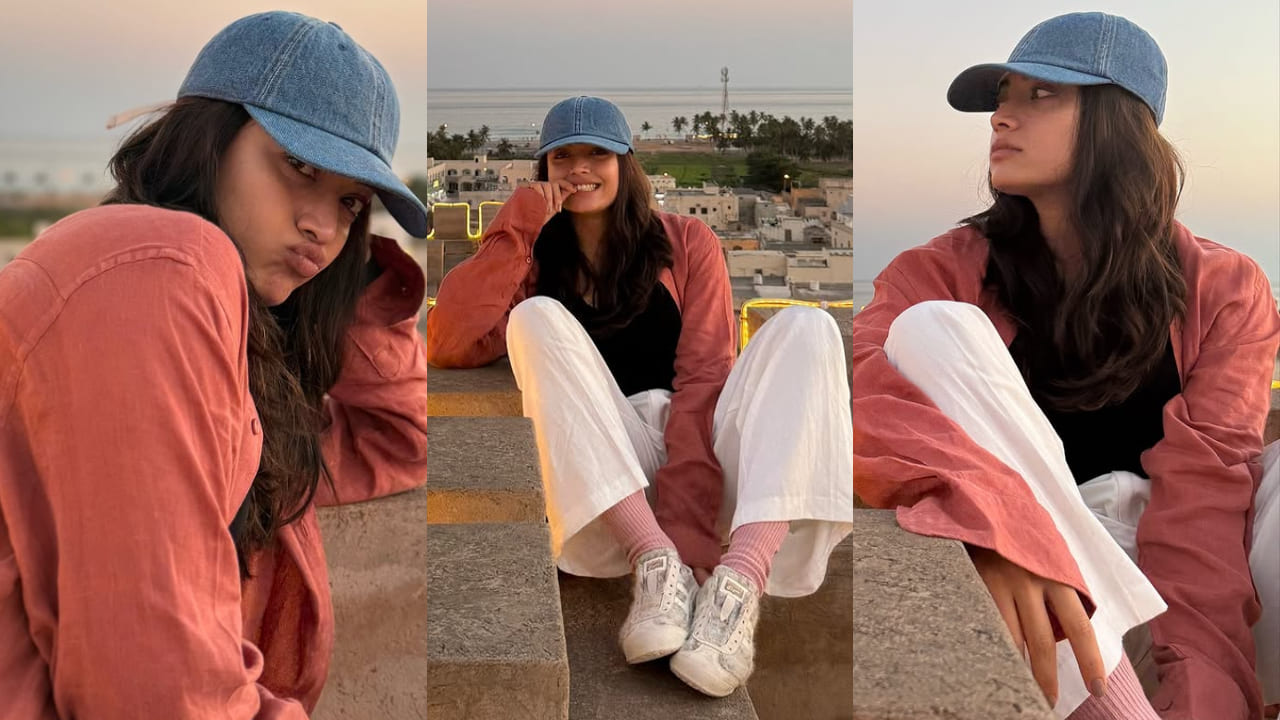 Rashmika Mandanna shows how boyfriend’s shirt and denim cap go long way in serving cool statement look. PC: Rashmika Mandanna IG 