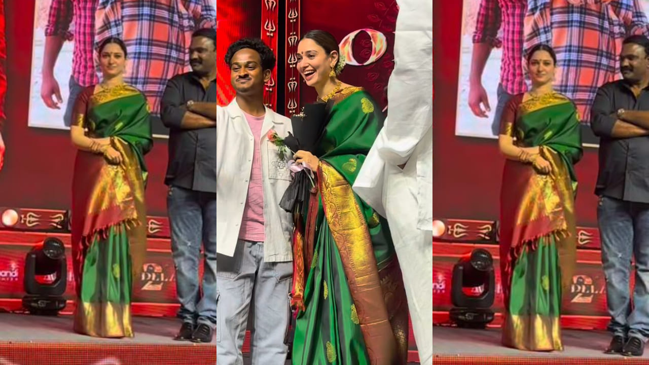 Tamannaah Bhatia ditches western for Kanchipuram saree at Odela 2 pre-release event