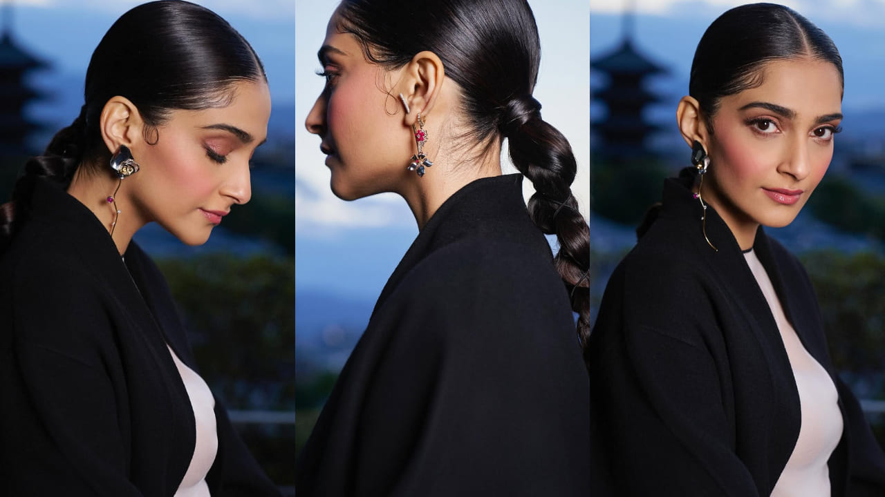Sonam Kapoor is Japanese doll brought to life in delicate cherry blossom dress and Dior bag worth Rs 5,50,000. PC: Apeksha Maker 