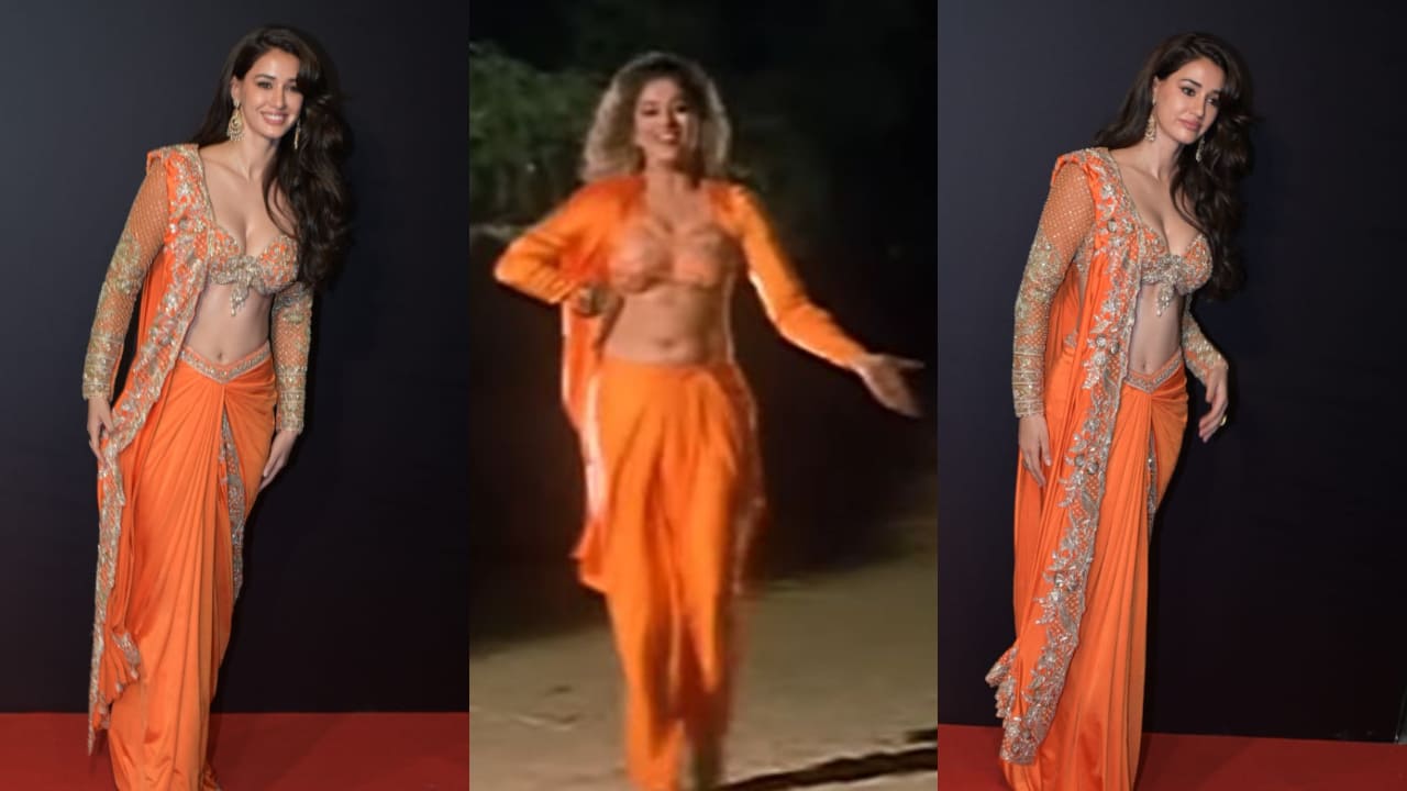 Disha Patani recreates Madhuri Dixit’s iconic Dhak Dhak Karne Laga saree look, but not without modern and sensual twist 