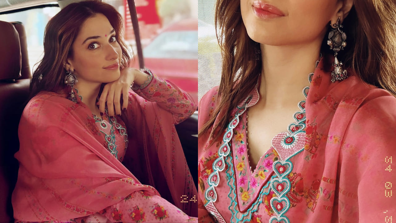 Tamannaah Bhatia adds ‘hearty-twist’ to her Odela 2 promotion look in Torani Kurta set worth Rs 39,500. PC: Tamannaah Bhatia IG