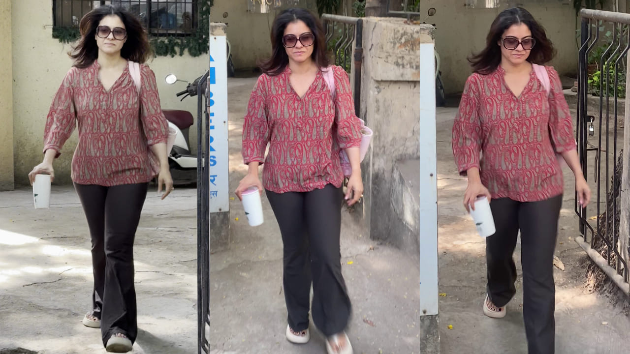 Kajol dons low-key summer look after Salon session with a pink tote bag worth Rs 10,999. PC: APH Images 