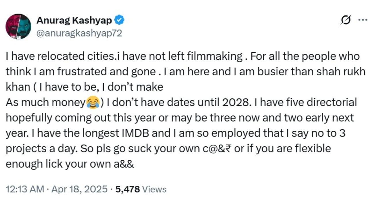 PC: Anurag Kashyap on X
