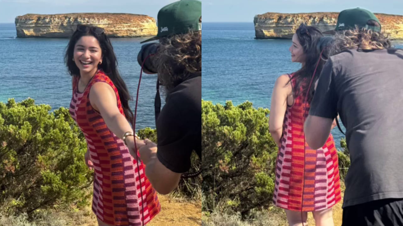 Sara Tendulkar shows how to get perfect glass skin makeup as she stuns in orange and pink mini dress. PC: Sara Tendulkar IG