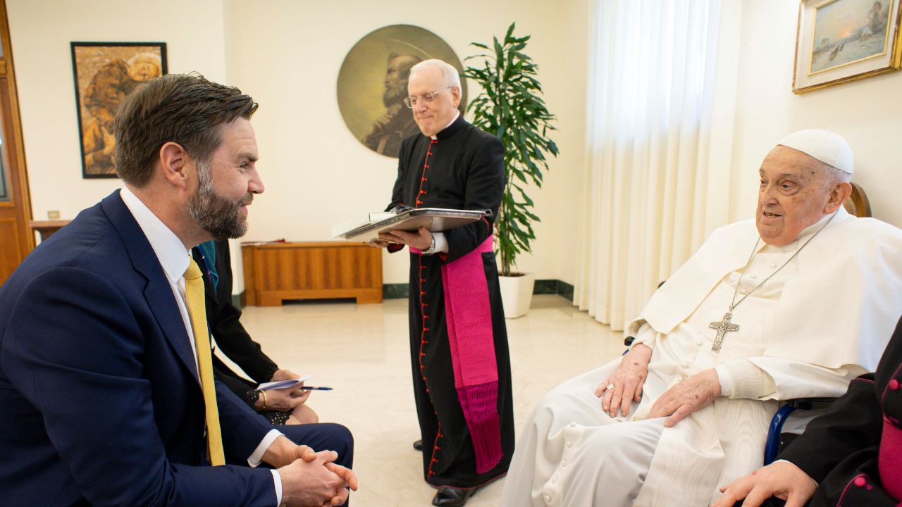 U.S. Vice President JD Vance and Pope Francis (via Getty Images)