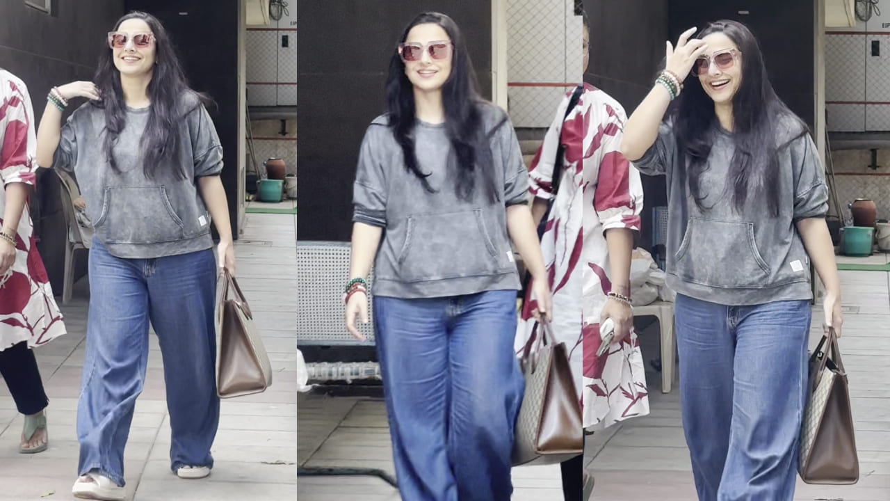 Vidya Balan pairs Rs 1,13,800 Gucci bag with coolest shirt and Gen Z flared pants. PC: Varinder