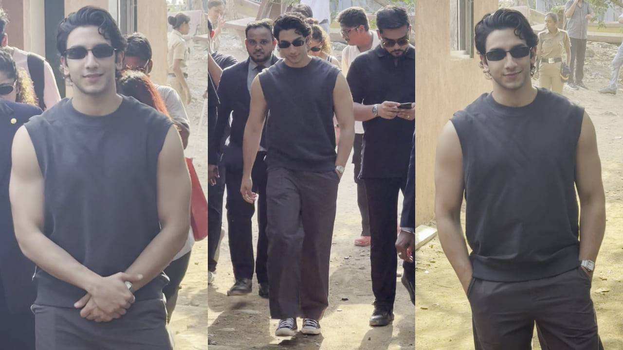 Gen Z actor Vedang Raina flexes his biceps wearing a perfect Summer outfit in a sleeveless tee and comfy pants. PC: Bablu