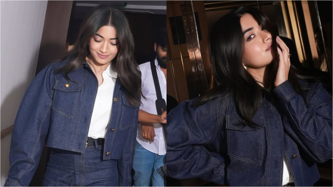Rashmika Mandanna denim jacket look